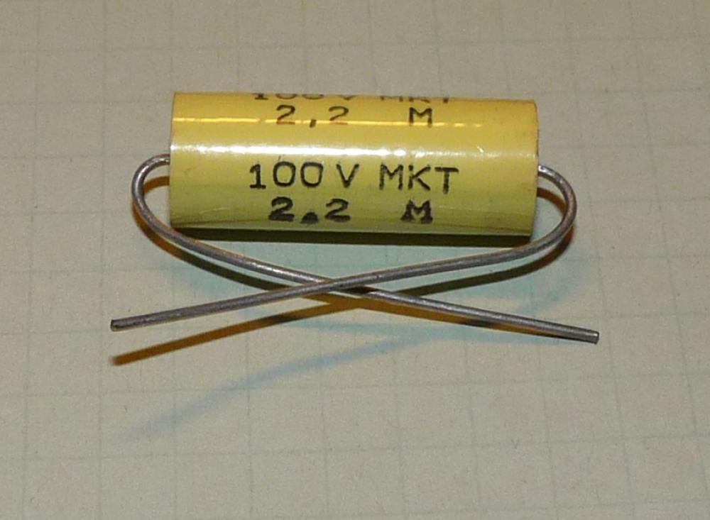Kondensator 2,2µF, 100V, 20%, axial, MKT